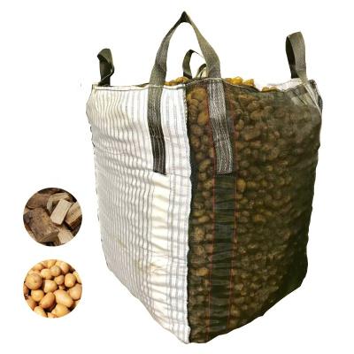 China Remediation Log Sack 500kg 1500kg Large Large 1500 Liter UV Wooden Sack Breathable Airy Breathable Net Bag Package for sale