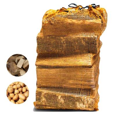 China Safety Customized Firewood Jumbo Mesh Bag Ventilated Potato Onions Large Bulk Sack For Wooden Onions Fruits Vegetables for sale