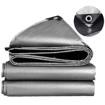 China Outdoor Water Resistant 4*6M Plastic Cover 160Gsm 4.2Kg Per Pcs Tarpaulin Green Tarpaulin Sheet PE Sliver for sale