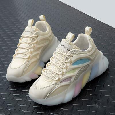 China Outdoor sports shoes ladies sneakers thick-soled women's casual running shoes new fashion trend design women light weight 2021 for sale