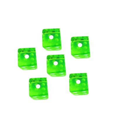 China Game Set Die Cut 12mm Angle 6 Square Sides Light Green Transparent Acrylic Dies for sale