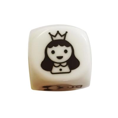 China Game Playing Dies 25 25 mm MM D 6 Custom Engraving Usufruct Large White Color Design Child Entertainment Dies for sale