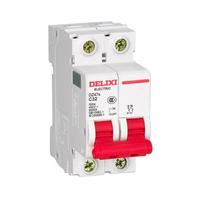 China Delixi Electrical Brand Best Quality 1P 2P 3P 4P Micro DC MCB Circuit Breaker DZ47S DZ47S for sale