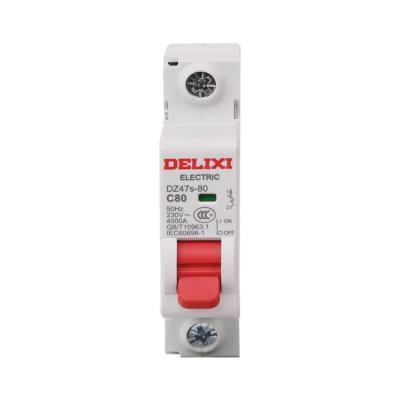 China circuit breaker dexili brand GB/T 10963.1 80A 1P 2P DZ47s-80 MCB 50Hz electric smart circuit breaker for sale