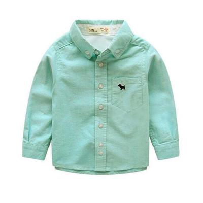 China Boy's QUICK DRY High-end Cotton Winter Long Sleeve Spring and Autumn Korean Children's Comfortable Clothing Embroidered Baby Shirt for sale