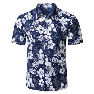 China Anti-pilling Mens Summer Beach Hawaiian Short Sleeve Plus Size Vacation Floral Casual Shirts for sale