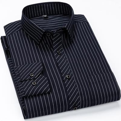 China Men's business classic striped anti-pilling shirts for sale