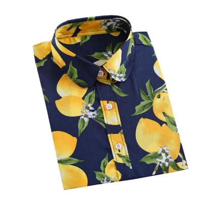 China Anti-pilling Autumn Ladies 2020 plus size long sleeve women's tops Hawaiian floral print blouse for sale