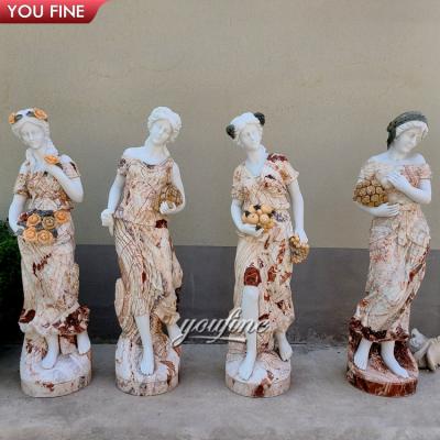 China Modern Natural Stone Hand Carved Woman Statue Marble Statue Greek Four Season Goddess Garden Sculpture for sale