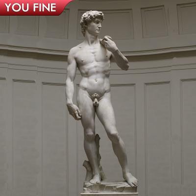 China EUROPEAN Hand Carved Life Size Famous Nude Male David Statue Of Marble Statues For Sale for sale