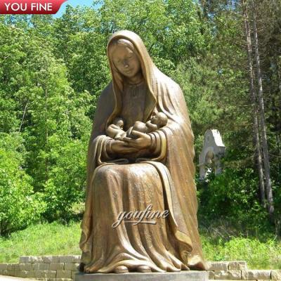 China Outdoor Life Size Bronze Lady Of Mary Statue Bronze Virgin Statue Europe for sale