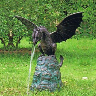 China Large Europe Outdoor Garden Metal Bronze Dragon Water Fountain Animals for sale