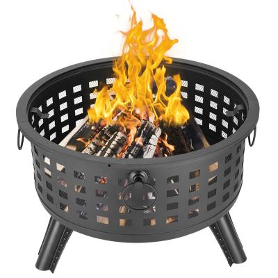 China Outdoor Travel Hiking 2021 Black Camping Amazon Firestick Wood Stove Lattice Round Fire Bowl For Outdoor Camping for sale