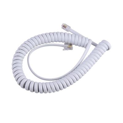 China High Quality Customized Telepnone RJ12 RJ11 4P4C 6P4C Telephone Cable Spiral Coil Fixed Cord Hand Telephone Cables for sale