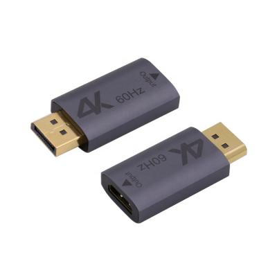 China 4K 60Hz Aluminum DP to HD-MI Adapter Display Port to HD-MI Adapter Female Converter for sale