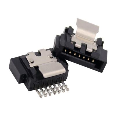 China Female HDD SATA7Pin Receptacle Connector With Latch Crimp Type for sale