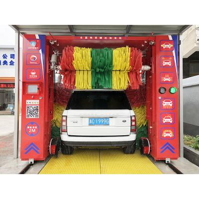 China Steel With Hot Galvanizing Mesin Cuci Mobil Automatic Car Wash Machine Price Tunnel Car Wash Machine With Air Dry Brush for sale