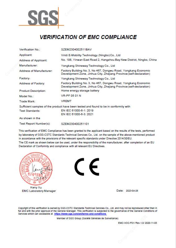 CE - Viridi E-Mobility Technology (Ningbo) Co., Ltd.