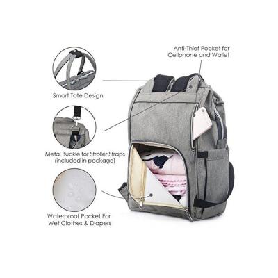 China Multi-Function Travel Purpose USB Diaper Bag Backpack Mother Baby Diaper Filler Bag Left Changing Bag for sale