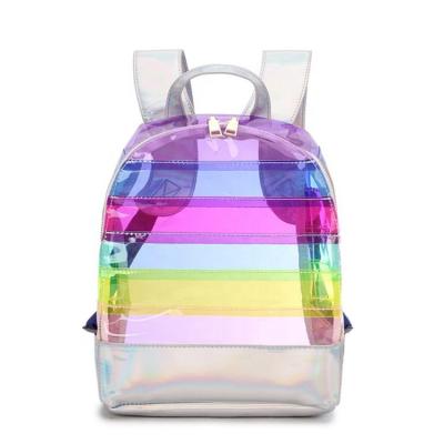 China Waterproof Clear Transparent Clear PVC Backpack Children School Bag Sport Outdoor Backpacks Female Travel Student Waterproof for sale