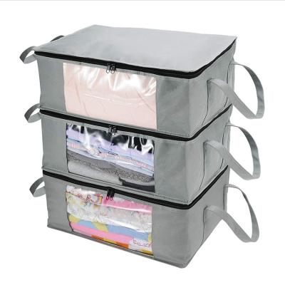 China 3 Pack Underbed Storage Foldable Cabinet Viable Organizer Bag Storage Cover Cloth Nonwoven Breathable Cloth Storage Bags for sale