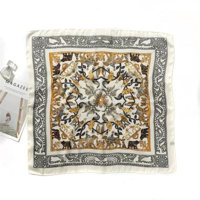 China Factory Direct Selling Elegant Satin Silk Scarf 70*70cm Square Printing Silk Scarves For Ladies for sale