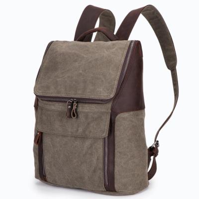 China Vintage Fashion Anti-theft Canvas Backpack Custom College Bags Men Backpack With Laptop Compartment Inside The Backpack for sale