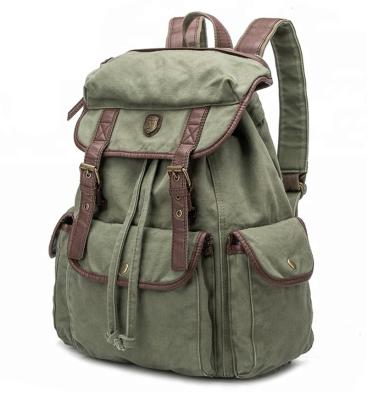 China Custom Vintage Outdoor Casual Sports Travel Backpack Army Vintage Military Canvas Other Backpacks Bag For Men for sale