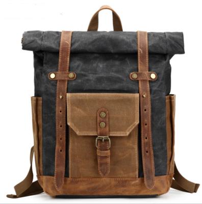 China Waterproof Vintage Canvas Waterproof Waxed Travel Hiking Backpack On Stock for sale