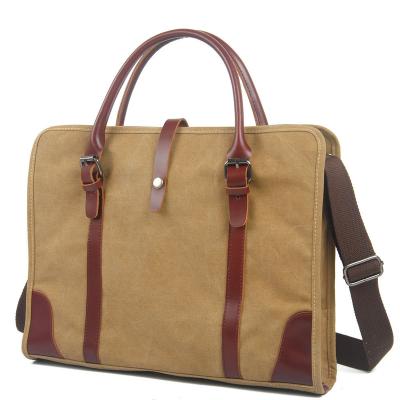 China Men Anti Theft Leather Canvas Messenger Bag For Business for sale