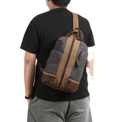 China 2020 china anti-theft cross - Canton pussy wholesale custom leather backpack men bags sling shoulder bag chest body bag for sale