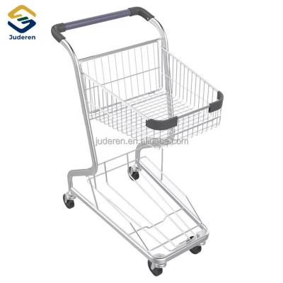 China Unfolding China Manufacturer Plastic Folding Rolling Box Trolley Light Weight Mobile Shopping Trolleys for sale