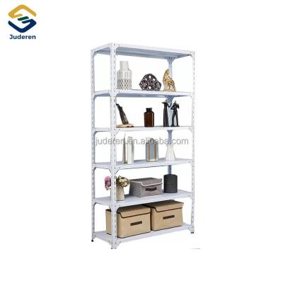 China Thin Metal 5 Tier Steel Angle Iron 5 Tier Heavy Duty Corrosion Protection Layer Black Boltless Warehouse Storage Racks Garage Shelving Unit for sale