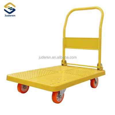 China High Quality Transport Hand Carts Double Layer Push Trolley China OEM Warehouse Stainless Steel Cart Storage Rack 60-120L for sale