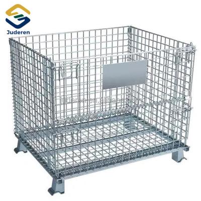 China Logistics Transport Warehouse High Capacity Warehouse Mesh Box Wire Cage Metal Bin Storage Container Heavy Duty Steel Cage for sale