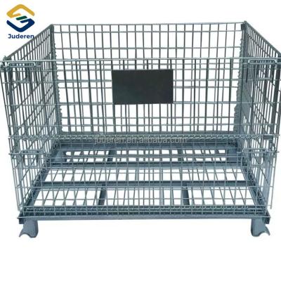 China Heavy Duty Steel Wire Mesh Roll Container Logistics Transport Warehouse High Capacity Warehouse Transport Storage Equipment Folding Cages for sale