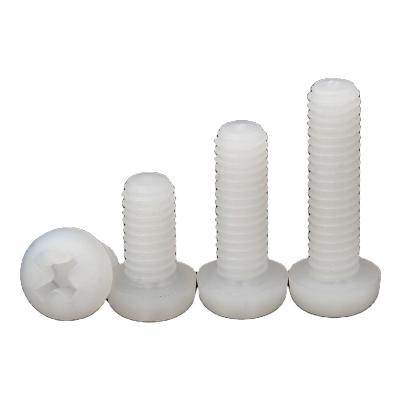 China Pan M2 M2.5 M3 M4 M5 M6 White Plastic Nylon Screw Around Pan Head Cross Main Screw for sale