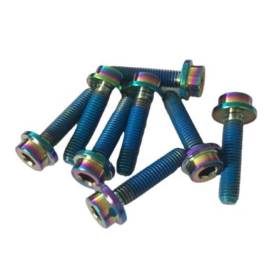 China Motorcycle Mountain Bike Titanium Screw GR5 Cylindrical Bolt HEX Head Flange Titanium Modified Non-Standard Custom for sale