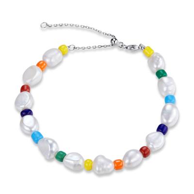 China Other Colored Freshwater Pearl 925 Sterling Silver Bracelet Adjustable Bracelets for sale