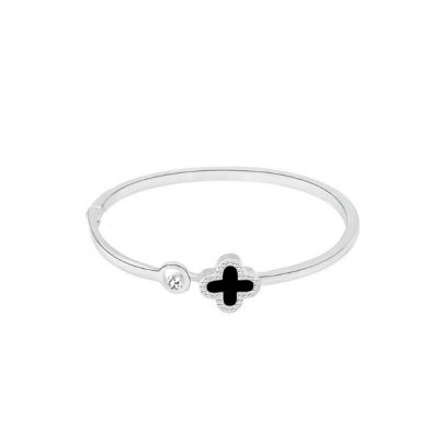 China Other DIY Luckly Four Leaf Clover Bracelet Titanium Stainless Steel Charm Bracelet for sale