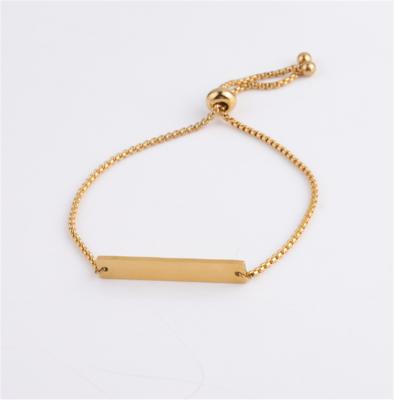 China Other Fashion Lettering Bar Chain Lettering Stainless Steel Adjustable Telescopic Bracelet for sale