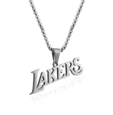 China The Other Lakers Logo Stainless Steel Letter Pendant Necklace Hip Hop Accessories Letters For Gift Men for sale