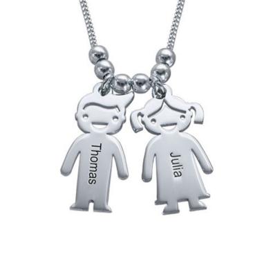 China Other Name Necklace 18k Gold Plated Girl and Boy 925 Sterling Silver Necklaces for sale