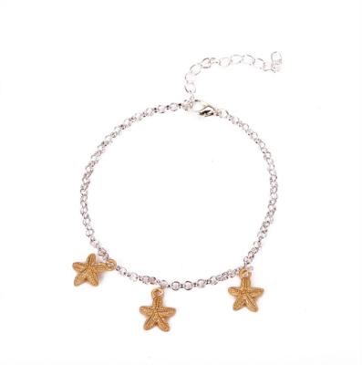 China Hiphop Fashion Stainless Steel Starfish Pendant Charms Jewelry Anklets For Ladies for sale