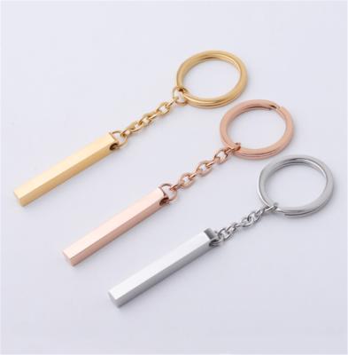 China Fashionable Metal Key Chain Mirror Polished Stainless Steel Three-Dimensional Tag Pendant Key Chain Engraving LOGO Pnedant Charm for sale