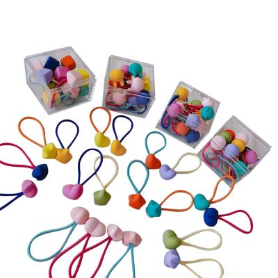 China Resin Polyester OEM Elastic Hair Rings 10 Pcs Colorful Kids Hair Ties For Little Girls for sale