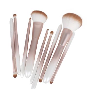 China Angular Blush Rose Gold 9PCS Personalized Face Mascara Makeup Brushes Face for sale