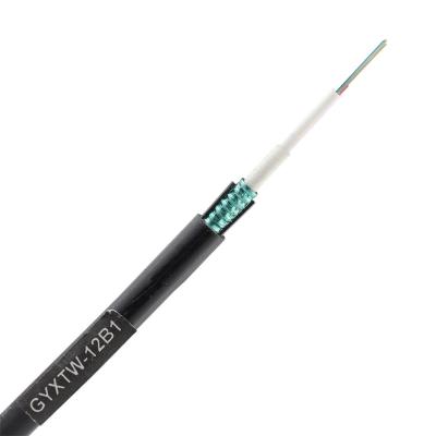 China FTTH YUANYI fiber optic cable GFRP cable gyxtw 12 core single mode outdoor aerial fiber optic cable for sale