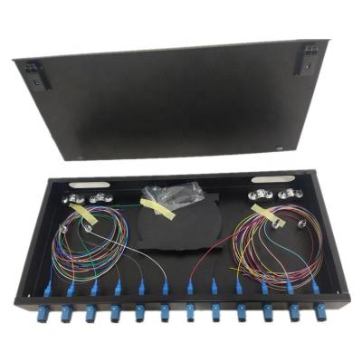 China Direct and Left Branch Indoor Cables 24 Fiber Optic Panel Sliding Type Fiber Optic Equipment 1U Factory Price Terminal Box Distribution Frame Unit for sale