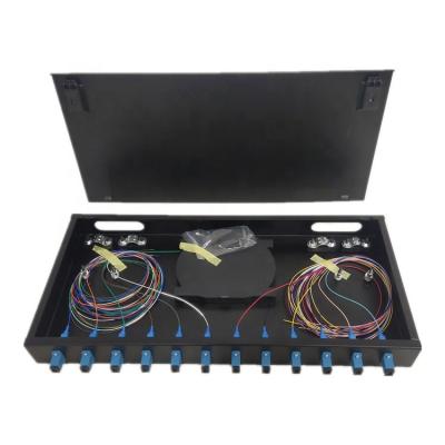 China Indoor Cables 1U Factory Price Termination Box Distribution Frame Unit 24 Port Fiber Optic Panel Direct And Branch Sliding Type Fiber Optic Equipment for sale